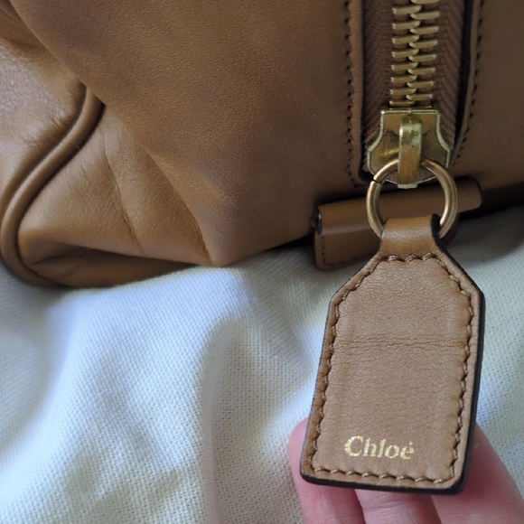 Chloe Tan Leather Satchel with Gold Hardware - Picture 3 of 17